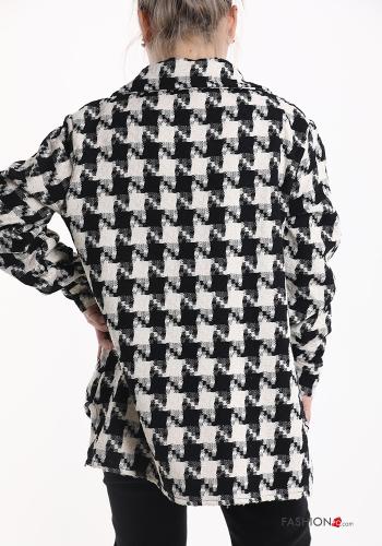 Chemise en Coton Imprimé pied de poule avec poches - ph 2