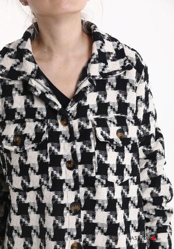 Chemise en Coton Imprimé pied de poule avec poches - ph 4