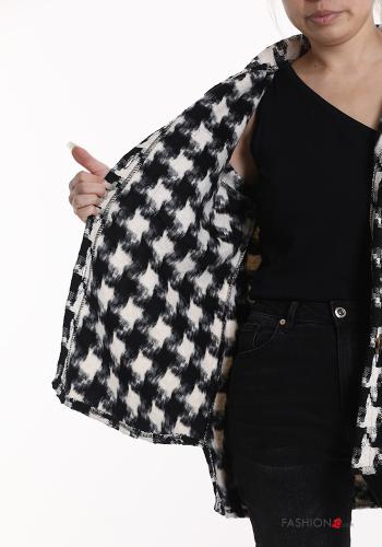 Chemise en Coton Imprimé pied de poule avec poches - ph 5
