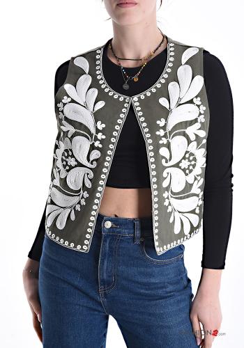Embroidered Cotton Gilet