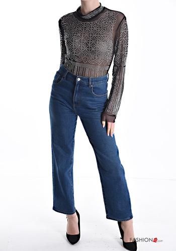 Body tulle maniche lunghe con strass - ph 5