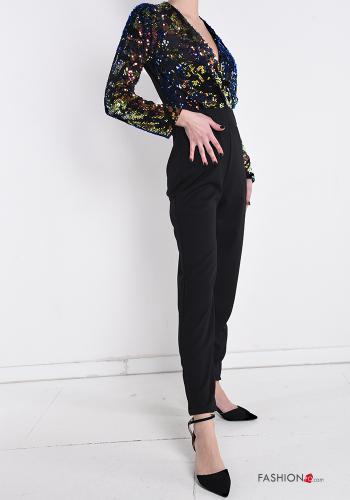 Jumpsuit con paillettes scollo a V - ph 3