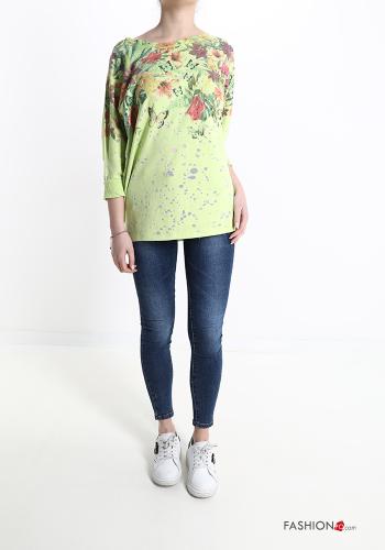 Blumenmuster Langarmshirt aus Baumwolle - ph 5