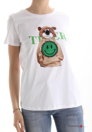 T-shirt in Cotone Fantasia stampata