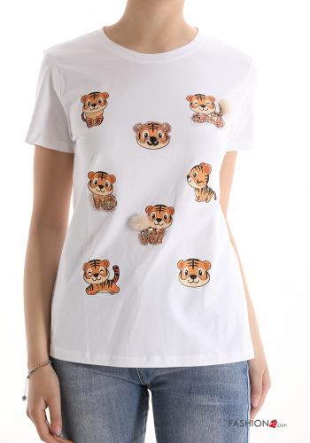 T-shirt in Cotone Fantasia stampata