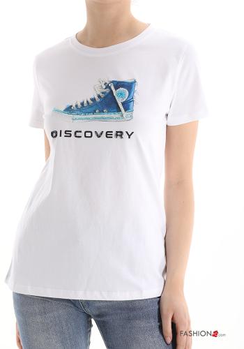 T-shirt in Cotone Fantasia stampata