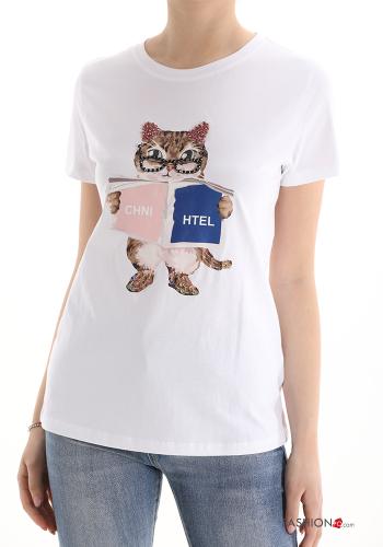 T-shirt in Cotone Fantasia stampata