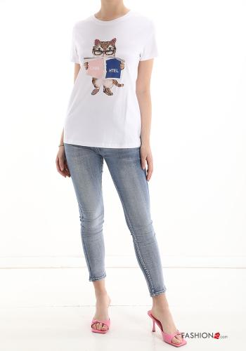 T-shirt in Cotone Fantasia stampata - ph 5