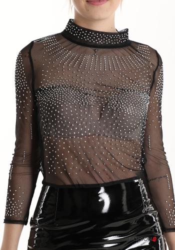 Abito maniche in tulle con strass - ph 4