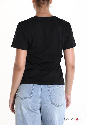 T-shirt in Cotone con strass - ph 2