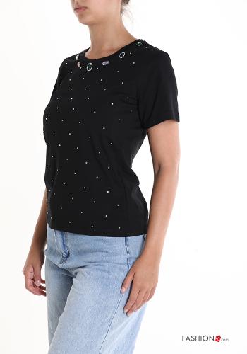 T-shirt in Cotone con strass - ph 3