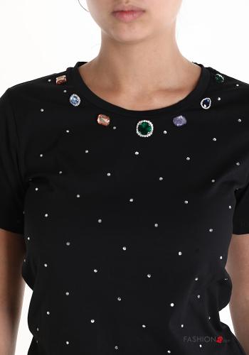T-shirt in Cotone con strass - ph 4