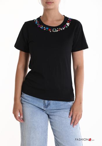 T-shirt in Cotone con strass - ph 1