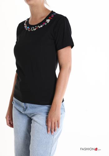 T-shirt in Cotone con strass - ph 3
