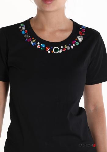 T-shirt in Cotone con strass - ph 4
