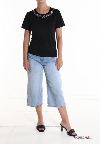 T-shirt in Cotone con strass - ph 5