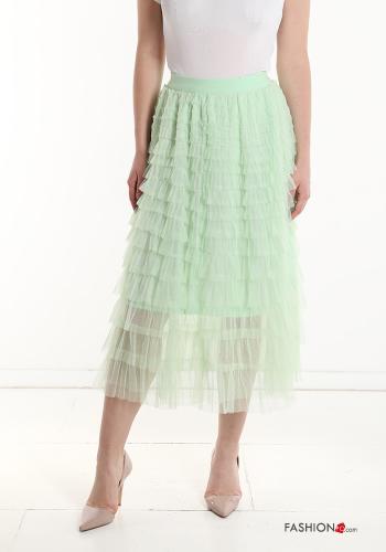 Jupe tulle mi-longue à volants avec élastique - ph 1