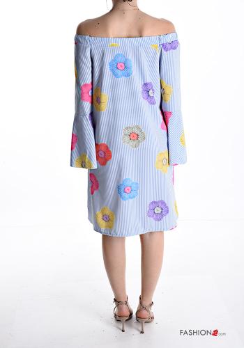 Abito maniche lunghe al ginocchio Fantasia floreale con elastico - ph 2