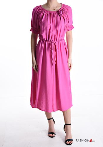 short sleeve long Dress with bow