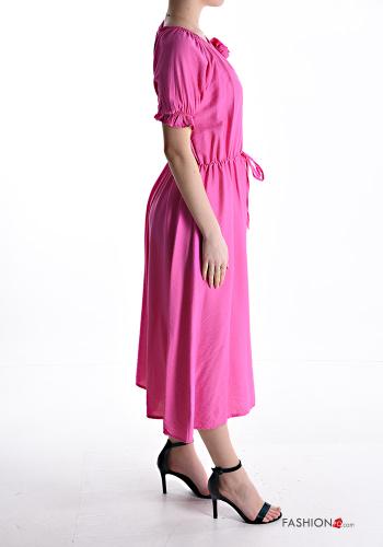 short sleeve long Dress with bow - ph 3