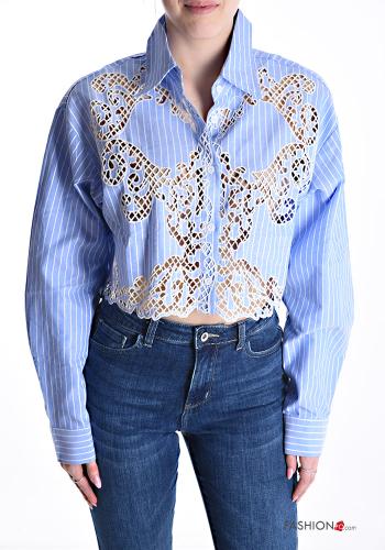 Camicia in Cotone corto maniche lunghe con colletto con bottoni - ph 1