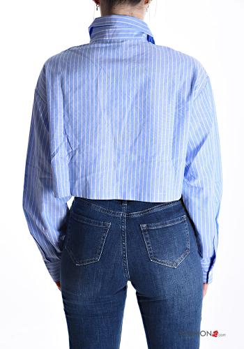 Camicia in Cotone corto maniche lunghe con colletto con bottoni - ph 2