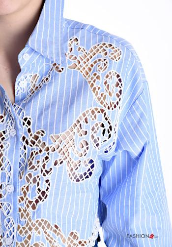 Camicia in Cotone corto maniche lunghe con colletto con bottoni - ph 4