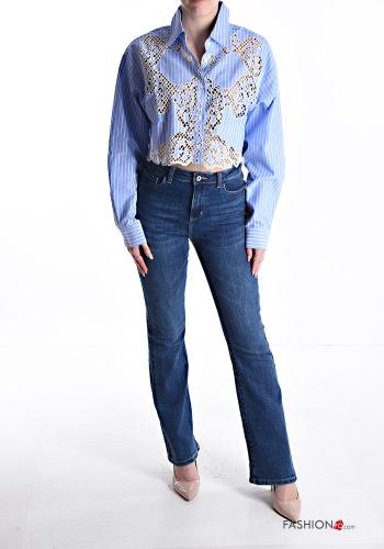 Camicia in Cotone corto maniche lunghe con colletto con bottoni - ph 5