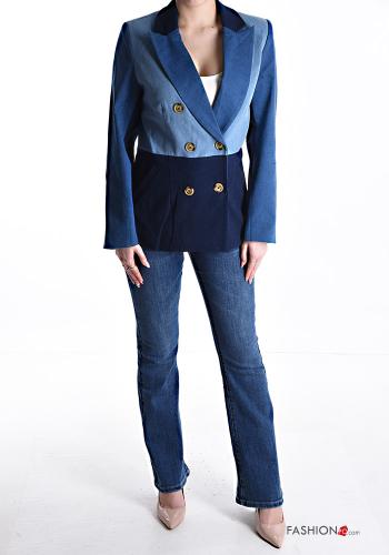 Veste en Coton croisé manches longues en denim à boutons - ph 5
