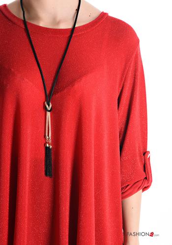Blusa con collana maniche a tre quarti - ph 4
