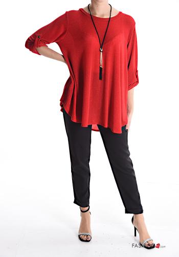 Blusa con collana maniche a tre quarti - ph 5