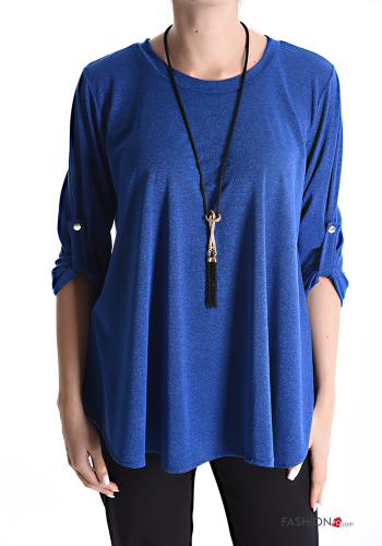 Blusa con collana maniche a tre quarti - ph 1