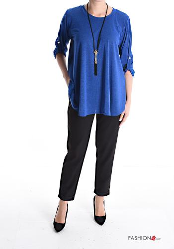Blusa con collana maniche a tre quarti - ph 5