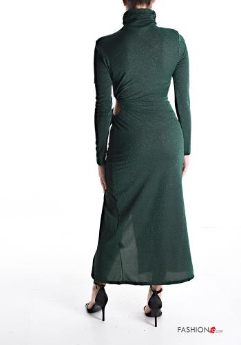 Abito lurex lungo a collo alto con spacco - ph 2