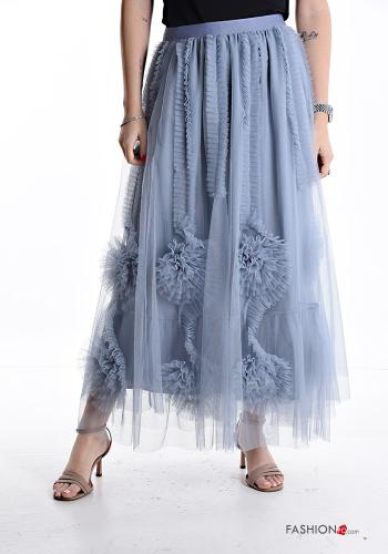 Gonna plissé tulle con fodera con elastico