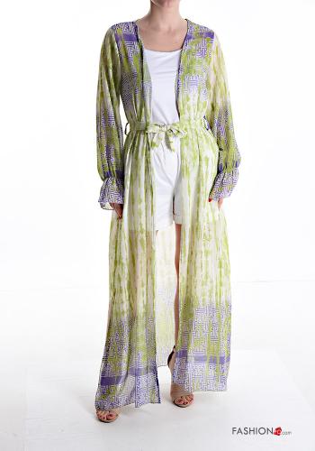 Kimono Fantasia stampata con cintura in stoffa - ph 1