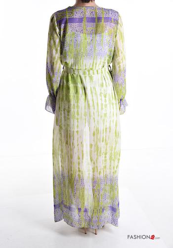 Kimono Fantasia stampata con cintura in stoffa - ph 2
