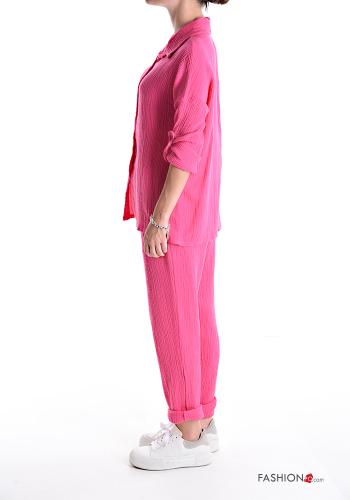 Cotton Co-ord with buttons with elastic with pockets - ph 3