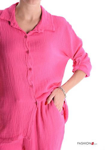 Cotton Co-ord with buttons with elastic with pockets - ph 4