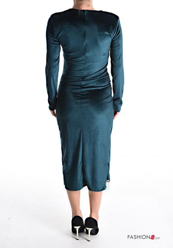 Vestido de veludo longo com fecho com franja - ph 2