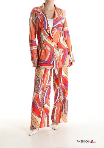 Geometric pattern Suit with buttons - ph 1