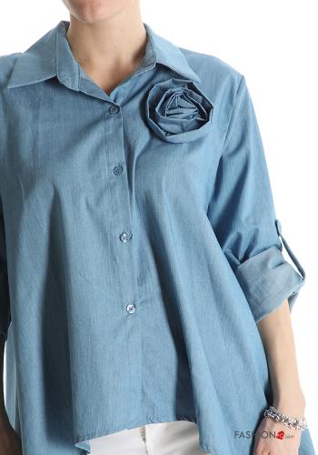Chemise en Coton asymétrique manches à trois-quarts - ph 4