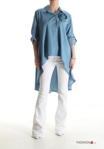 Chemise en Coton asymétrique manches à trois-quarts - ph 5