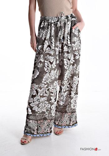 Pantalone wide leg lungo con tasche con elastico - ph 1