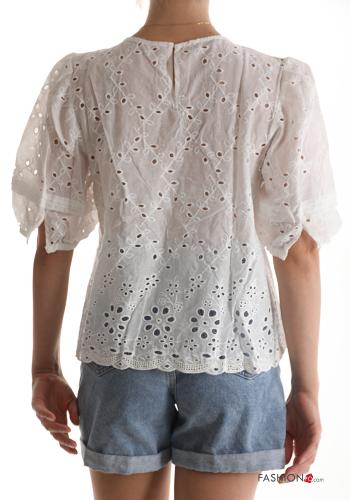 Blusa in Cotone in pizzo sangallo - ph 2