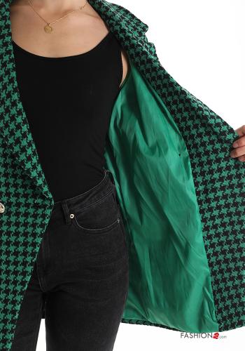 Blazer en Coton croisé Imprimé pied de poule à boutons - ph 5