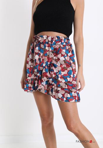 Multicoloured tulip Mini skirt with flounces - ph 1