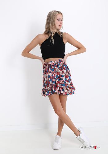 Multicoloured tulip Mini skirt with flounces - ph 5