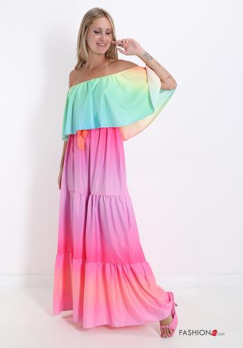 Robe Imprimé coloré à volants - ph 1