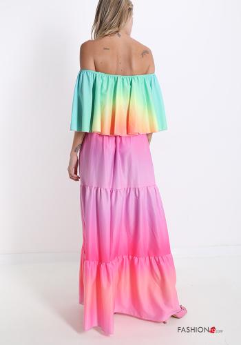 Robe Imprimé coloré à volants - ph 2